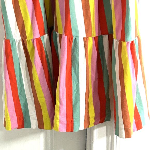 J.Crew Maxi Dress in Rainbow Stripe Size Large Sleeveless Long Tiered Colorful - Picture 5 of 10